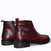 Skórzane bordowe botki damskie Siliora
