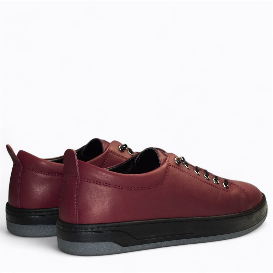 Skórzane bordowe sneakersy damskie Arestia