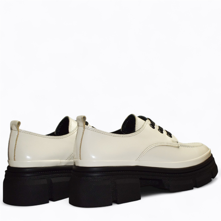 SKÓRZANE BEŻOWE PÓŁBUTY DAMSKIE LANDERI