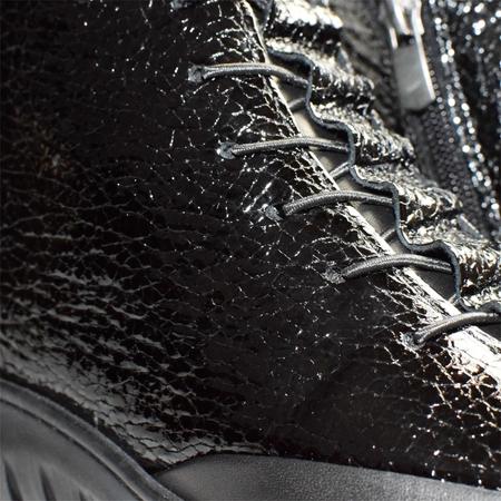 Skórzane czarne trzewiki damskie Aristea