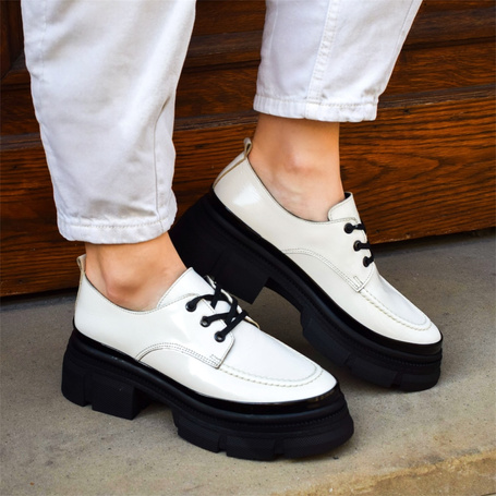 Landeri Beige Leather Women's Low-Top Shoes