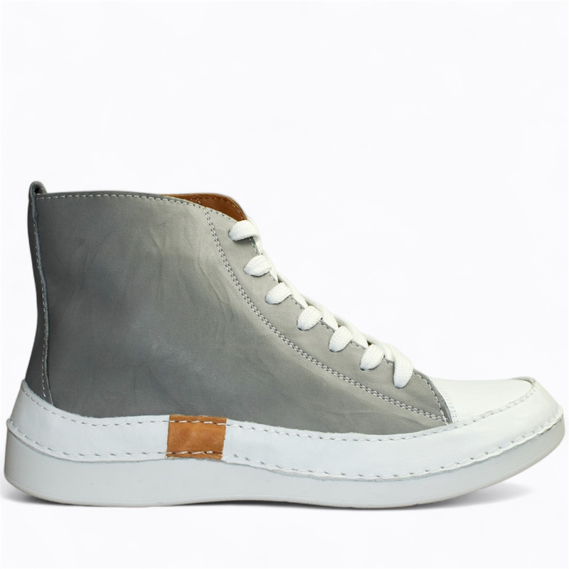 Skórzane szare trzewiki damskie Hekatia