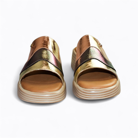 Nollene Women's Leather and Copper Flip-Flops
