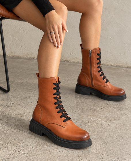 Brilita Women's Red Leather Boots