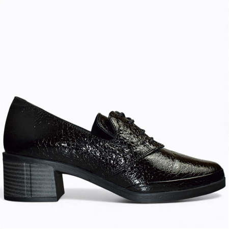 SKÓRZANE CZARNE PÓŁBUTY DAMSKIE LUTHERA