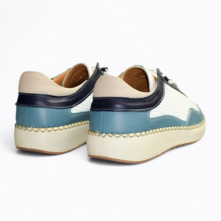 Selmira Women's Blue Leather Low-Cut Shoes