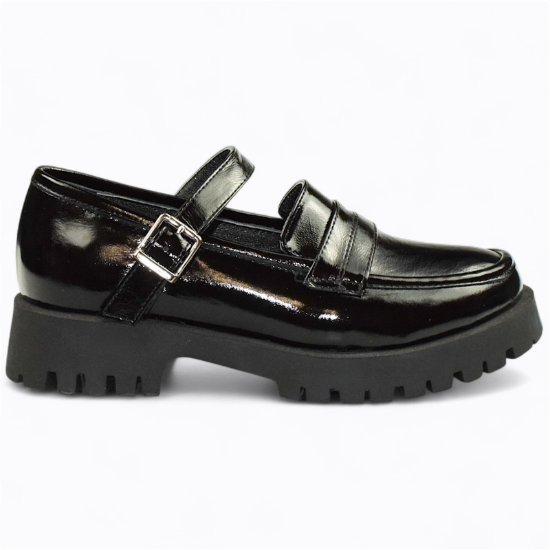 SKÓRZANE CZARNE PÓŁBUTY DAMSKIE JASLINE