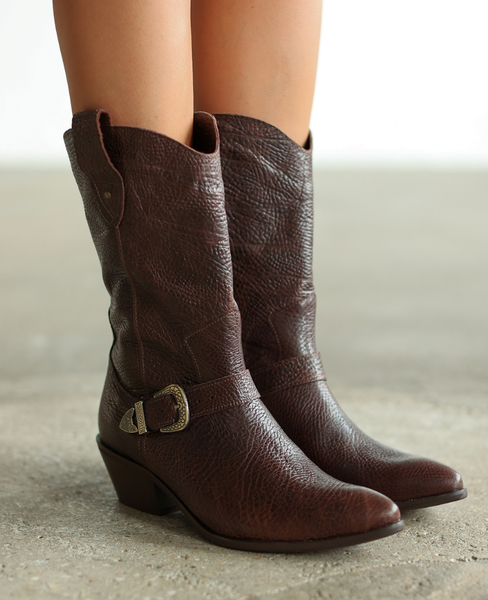 Oberisa Women's Brown Leather Cowboy Boots
