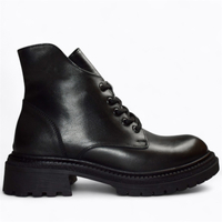 SKÓRZANE CZARNE BOTKI DAMSKIE FANTINA