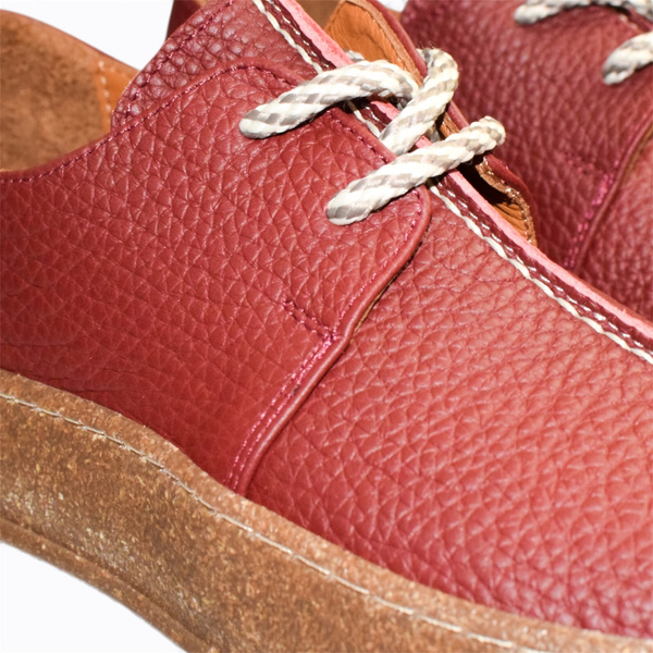 OLIRIEN WOMEN'S BURGUNDY LEATHER LOW-TOP SHOES