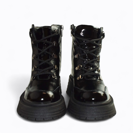 Skórzane czarne trzewiki damskie Keralin