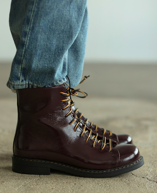 Odelisa Women's Burgundy Leather Boots