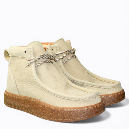 Skórzane beżowe trzewiki damskie Iserlin