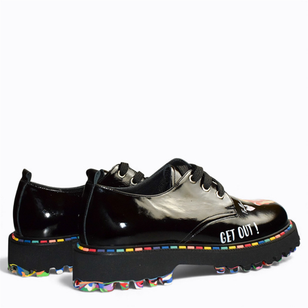 SKÓRZANE CZARNE PÓŁBUTY DAMSKIE LAMIRIA