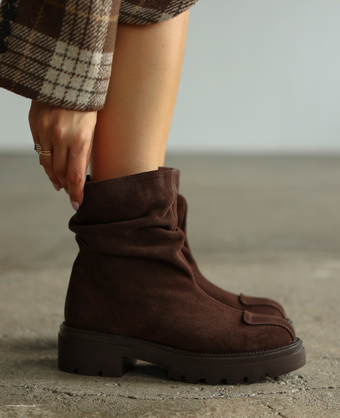 Nadiera Women's Leather Chocolate-Brown Ankle Boots