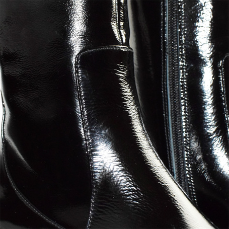 Bemiria Women's Black Leather Knee-High Boots
