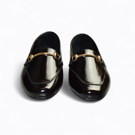 ERISSAN WOMEN'S BLACK LEATHER LOW-CUT SHOES