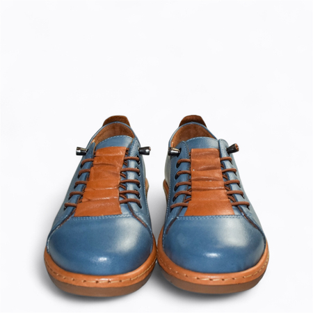 Skórzane denimowe półbuty damskie Ronisia