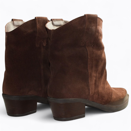 Skórzane brązowe botki damskie Juvitia