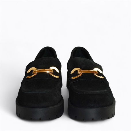 Tilomea Women's Black Leather Low-Cut Shoes
