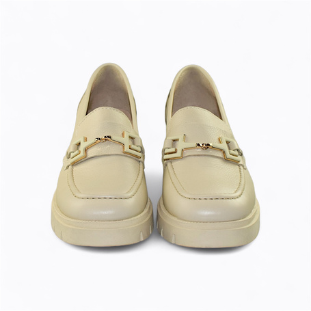 Elorisa Beige Leather Women's Pumps