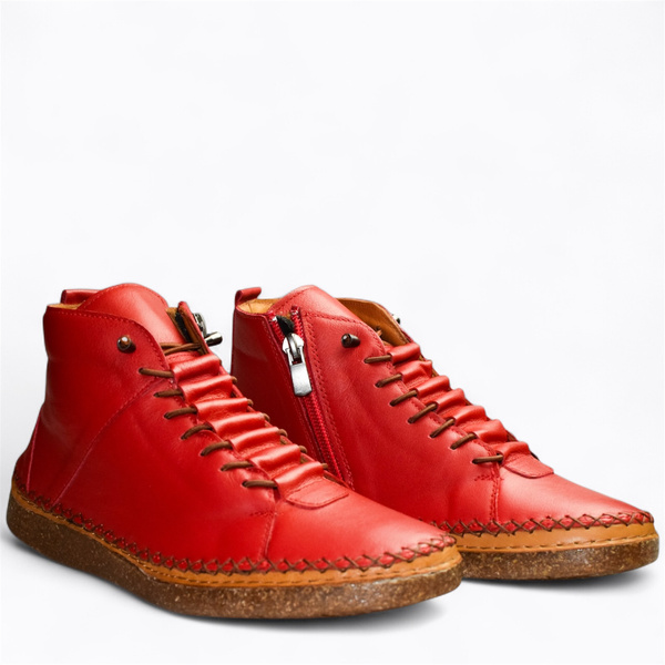 Cyrinna Women's Red Leather Boots