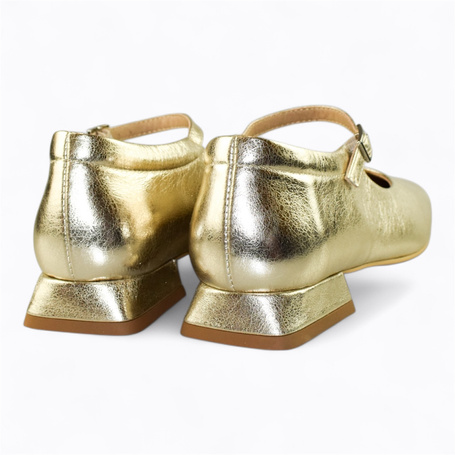 Rohilia Women's Leather Gold Loafers