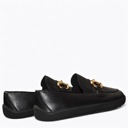 Skórzane czarne półbuty damskie barefoot Jasirea