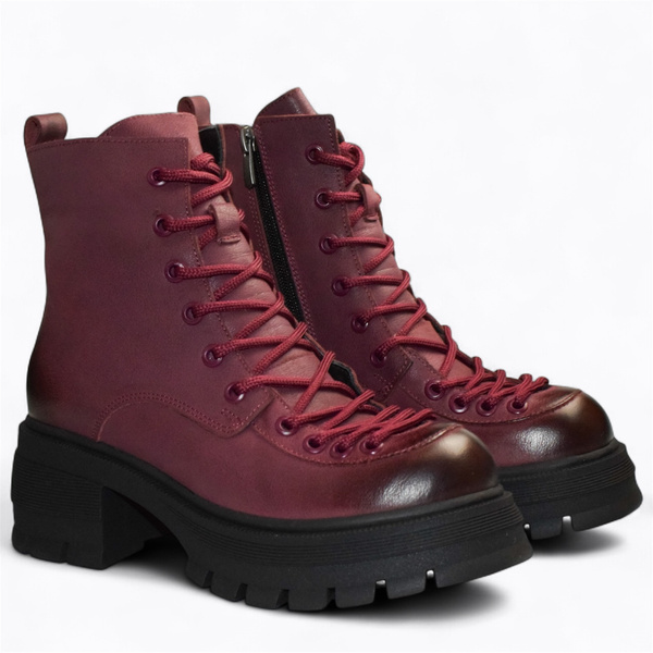 Orestia Women's Burgundy Leather Boots