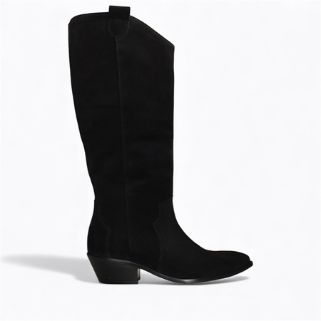 SKÓRZANE CZARNE KOWBOJKI DAMSKIE EMELDIA