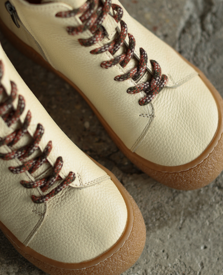 Lavelle Women's Ecru Leather Boots
