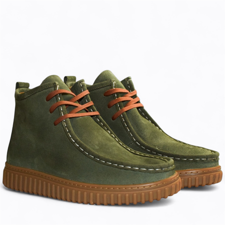 Skórzane oliwkowe trzewiki damskie Dalorin