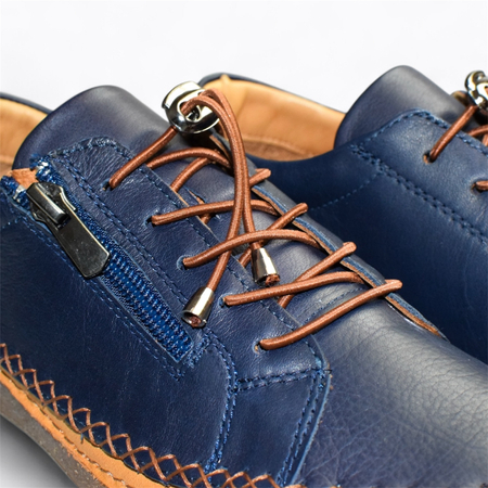 SKÓRZANE GRANATOWE PÓŁBUTY DAMSKIE AGNETIA