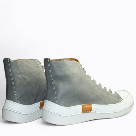 Skórzane szare trzewiki damskie Hekatia