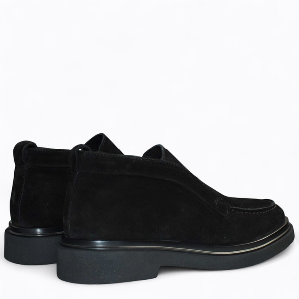 Oristia Women's Black Leather Ankle Boots