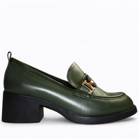 SKÓRZANE ZIELONE PÓŁBUTY DAMSKIE IRENICA