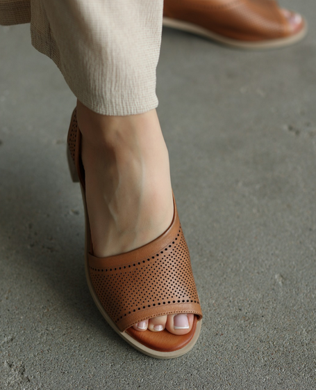 Ulazira Women's Red Leather Sandals