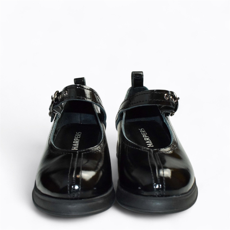 Skórzane czarne półbuty damskie Emarina