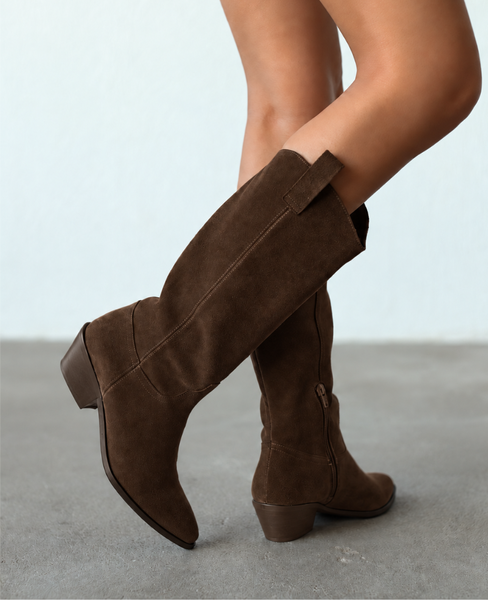 Orlandi Women's Leather Chocolate-Brown Cowboy Boots