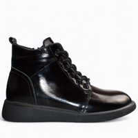 Skórzane czarne trzewiki damskie Alunire