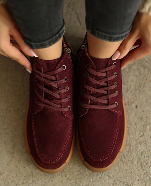 Quessia Women's Burgundy Leather Boots