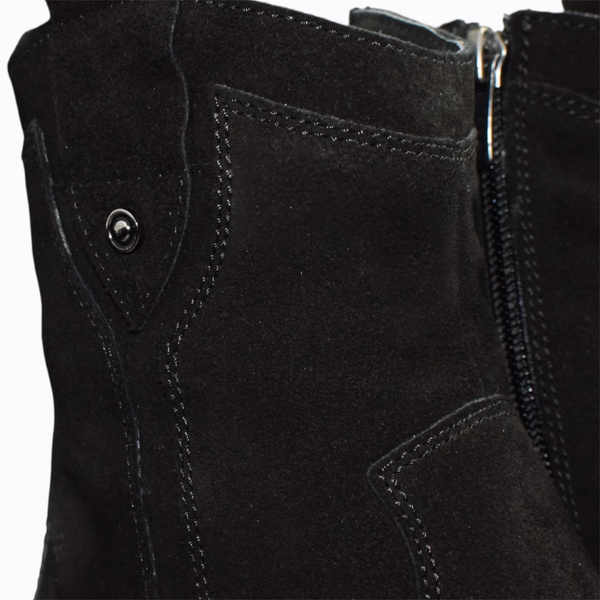 Nomelia Women's Black Leather Cowboy Boots