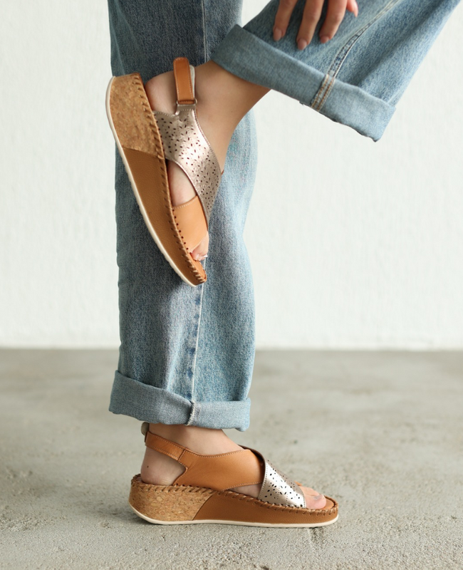 Cerinia Women's Leather Copper Sandals