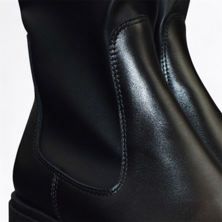 SKÓRZANE CZARNE BOTKI DAMSKIE GETTA