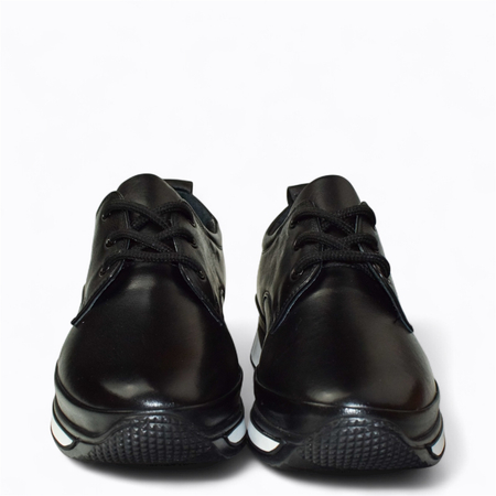 SKÓRZANE CZARNE PÓŁBUTY DAMSKIE GRISANE