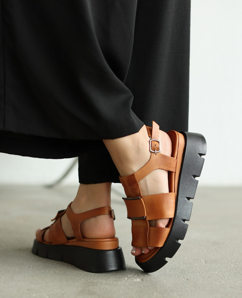 Laremia Women's Red Leather Sandals