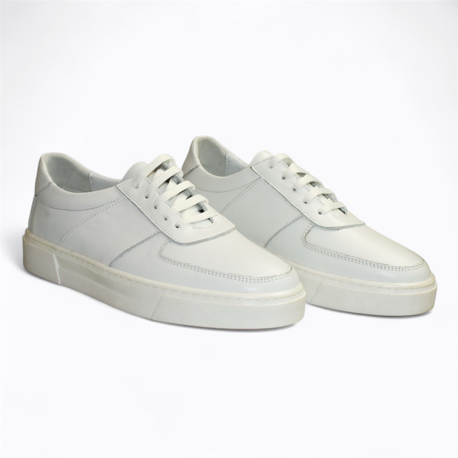 Skórzane białe sneakersy damskie Indaria