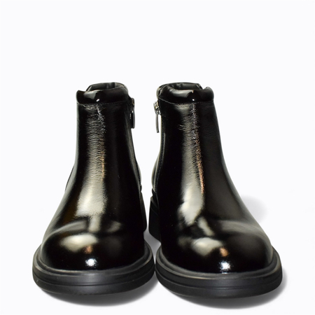 SKÓRZANE CZARNE BOTKI DAMSKIE SARVINA