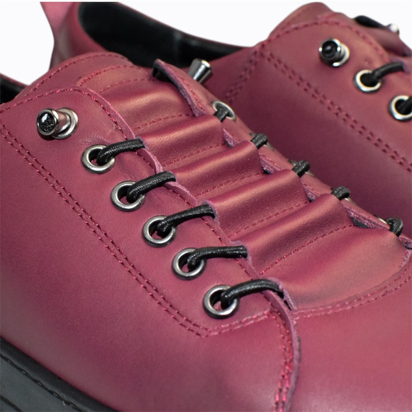 Skórzane bordowe sneakersy damskie Arestia