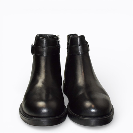 Tirelis Women's Black Leather Ankle Boots